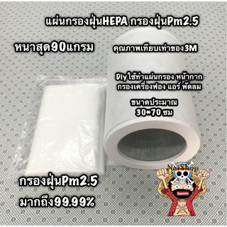 แผ่นกรองฝุ่นPM2.5 HEPA หนาสุดหนา90แกรม แผ่นกรองหน้ากากpm2.5 กรองแอร์ ป้องกันฝุ่นขนาดเล็กDIY