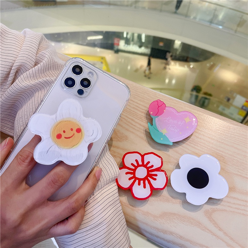 ป๊อบอัพติดมือถือ 360 องศา ลายดอกไม้ น่ารัก สไตล์เกาหลี daizy flower griptok