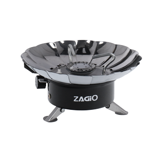 ✨ขายดี✨ เตาแก๊สปิคนิคแบบพกพา (มีแผ่นกันลม) ZAGIO รุ่น ZG-1554 สีเทา Electric Stoves &amp; Ovens