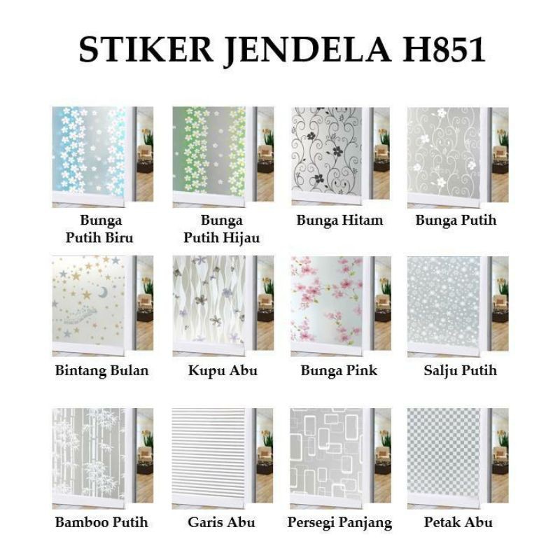 BATAM SHOPPING MALL (CI.DR) H851 HOME WINDOW FILM STICKER / MOTIF GLASS DECORATION