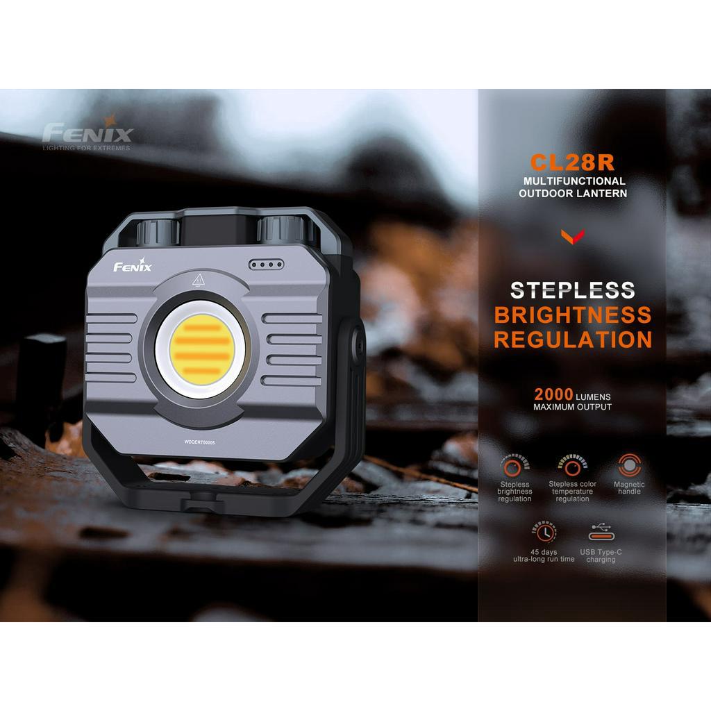 Fenix CL28R  ไฟสปอร์ตไลท์ led พกพา  2000 Lumens USB Type-c แบบชาร์จไฟ สินค้าตัวแทนในไทย