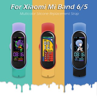 สายนาฬิกาข้อมือซิลิโคนหลากสีสําหรับ Xiaomi Mi Band 6 5