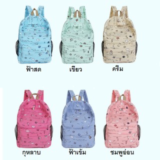 พร้อมส่ง กระเป๋าเป้ สะพายหลัง TK042 ลายสมอเรือ