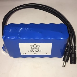 แบตเตอรี่ลิเธียม 24V 6A โพลิเมอร์ 18650 พร้อมแผงป้องกันวงจรแบตเตอรี่ลิเธียม BMS ในตัว 24v 6000mA แบตเตอรี่ แบตแพ็ค