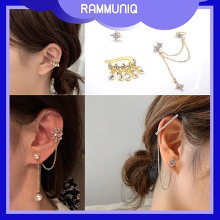 ต่างหูพร้อมเกี่ยวหูในตัว Earcuff เกี่ยวหู ต่างหู ก้านเงินแท้ 92.5% เกรดพรีเมี่ยม