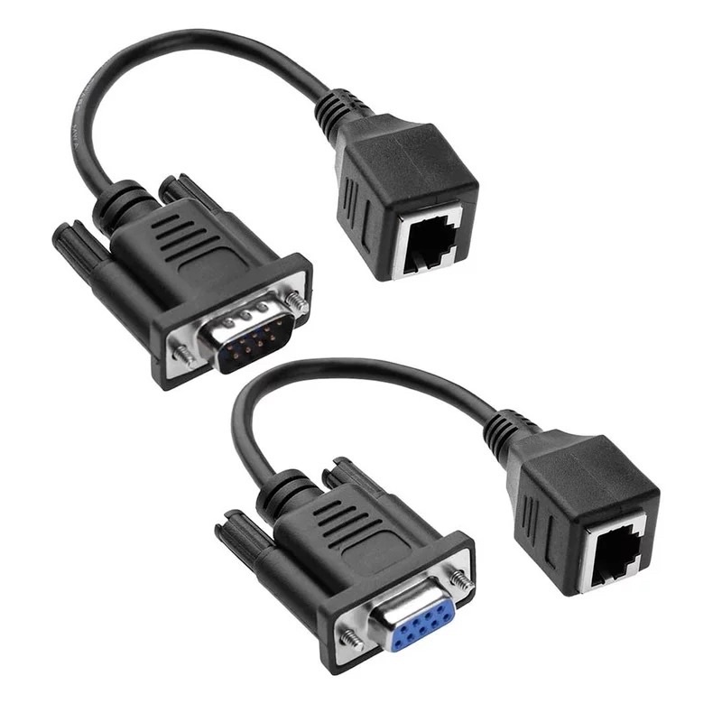 New Arrival DB9 RS232 Male/Female to RJ45 Female Adapter COM Port to LAN Ethernet Port Converter