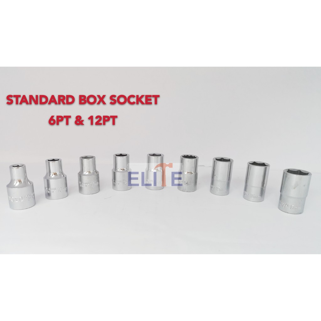 KING TOYO 1/2" STANDARD BOX SOCKET (6PT & 12PT) 8MM - 32MM