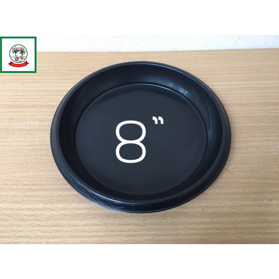 ถาดรองกระถางต้นไม้สีดำ/จานรองกระถางต้นไม้สีดำ/ฺBlack plant pot tray 8 inch