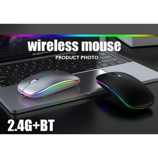 เมาส์ไร้สาย มีแบตในตัว ไร้เสียง  Wireless Mouse บลูทูธ