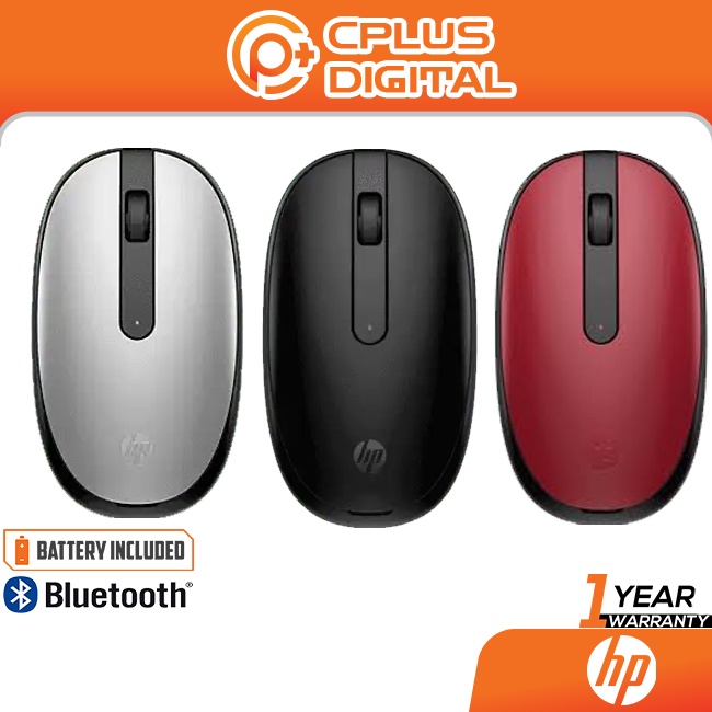 HP 240 Bluetooth 5.1 Wireless 1600DPI เมาส์ออปติคอลสีแดง - รับประกัน HP 1 ปี