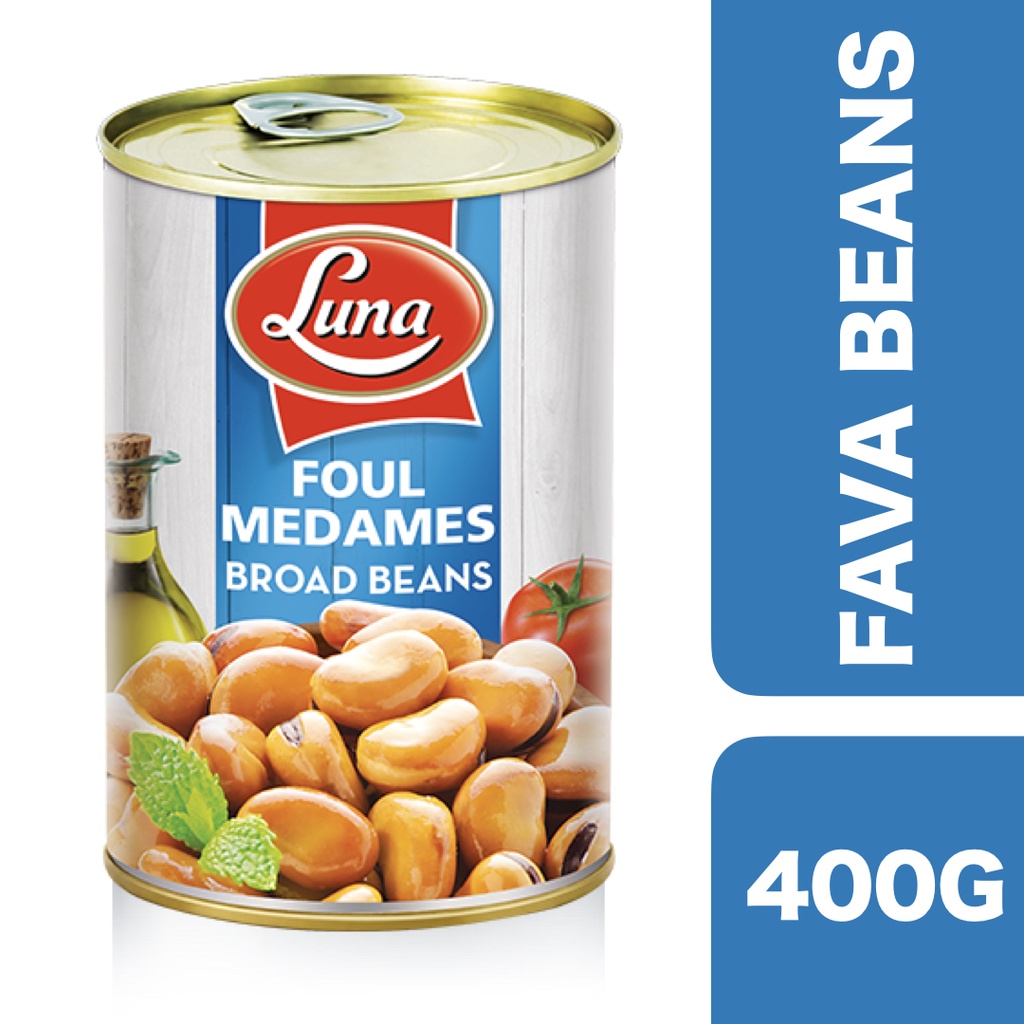 Luna Foul Medames Broad Beans 400g ++ ลูน่า ฟาวล์เมดามส์ ถั่วปากอ้ากระป๋องพร้อมทาน 400 กรัม