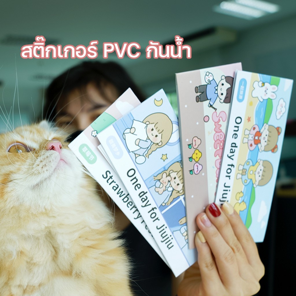 STICKER สมุดสติ๊กเกอร์ กันน้ำ ติดขวดน้ำ คละลาย ตกแต่งขวดน้ำ ตกแต่งหนังสือ เคสมือมือ มี 6 ลายให้เลือก