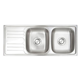 Embedded sink SINK BUILT 2BOWL 1DRAIN HAFELE 495.39.293 STAINLESS Sink device Kitchen equipment อ่างล้างจานฝัง ซิงค์ฝัง