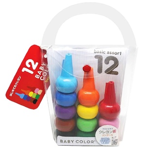 AOZORA สีเทียนสำหรับเด็กเล็กเบสิค 6 หรือ 12 สี  6 or 12-colour non-toxic Crayons for children (Basic Assort) (340 g)