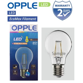 OPPLE หลอด LED E27 ฟิลาเมนต์ 4W แสงวอร์มไวท์ 2700K