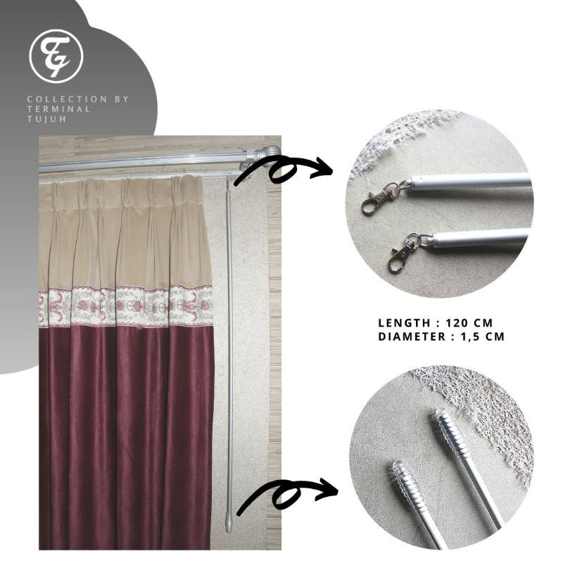 ผ้าคลุมผ้าม่านแบบแท่งลากจูง / Vitrase Stick Curtain Boton Wand