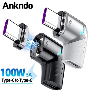 Ankndo 100W Usb Type C อะแดปเตอร์แม่เหล็ก Type-C Male To Usb C Female อะแดปเตอร์แม่เหล็กเชื่อมต่อข้อมูลสําหรับ Mackbook Huawei Usb-C