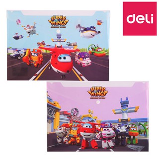 Deli แฟ้มกระดุม A4 Super Wings F11102