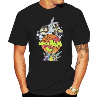 Spacejam เสื้อยืด Unisex แขนสั้นคู่สวมที 100% ผ้าฝ้ายสบาย ๆ หลวมแฟชั่นพิมพ์คอกลมที่กําหนดเองสํา &lt;6k