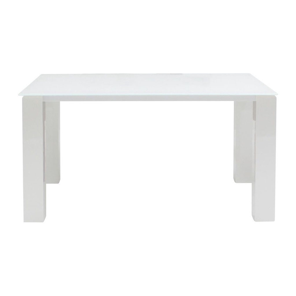 SB Design Square โต๊ะอาหารขาไม้ท๊อปกระจก รุ่น Team สีขาว (150x89.5x76 ซม.)  แบรนด์ SB FURNITURE