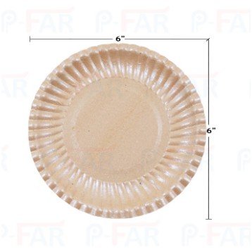 จานกระดาษ 6 นิ้ว สีน้ำตาล เคลือบ PE (50 ใบ) FP0023_INH109