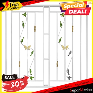 💥โปรสุดพิเศษ!!!💥 เหล็กดัดดอกไม้ร่าเริง AZLE 120x120 ซม. สีขาว เหล็กดัด WINDOW SECURITY BAR AZLE HAPPY FLOWER 120CMX120CM