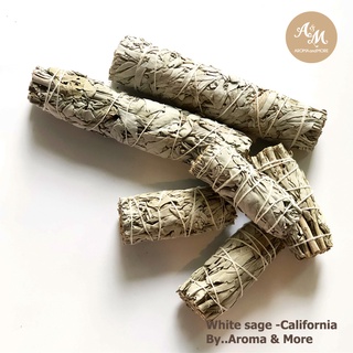 Aroma&amp;More  ไวท์ เสจ White Sage smudge-California สำหรับจุดขับไล่ปัดเป่า สร้างพลังงานบวก For cleanse your space