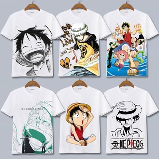 เสื้อยืด พิมพ์ลายการ์ตูนอนิเมะ One Piece Luffy Sauron สไตล์ญี่ปุ่น แฟชั่นฮาราจูกุ สําหรับผู้ชาย และผู้หญิง