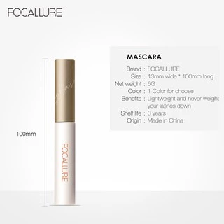 Focallure มาสคาร่า ขนแปรงขนาดเล็ก ยาว 3 มม มาสคาร่าขนตาหนา ธรรมชาติ กันน้ำ ติดทนนาน ไม่หลุดง่าย