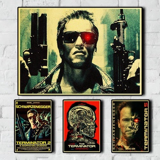 โปสเตอร์ พิมพ์ลายภาพยนตร์ The Terminator สไตล์เรโทร คลาสสิก สําหรับตกแต่งผนังบ้าน