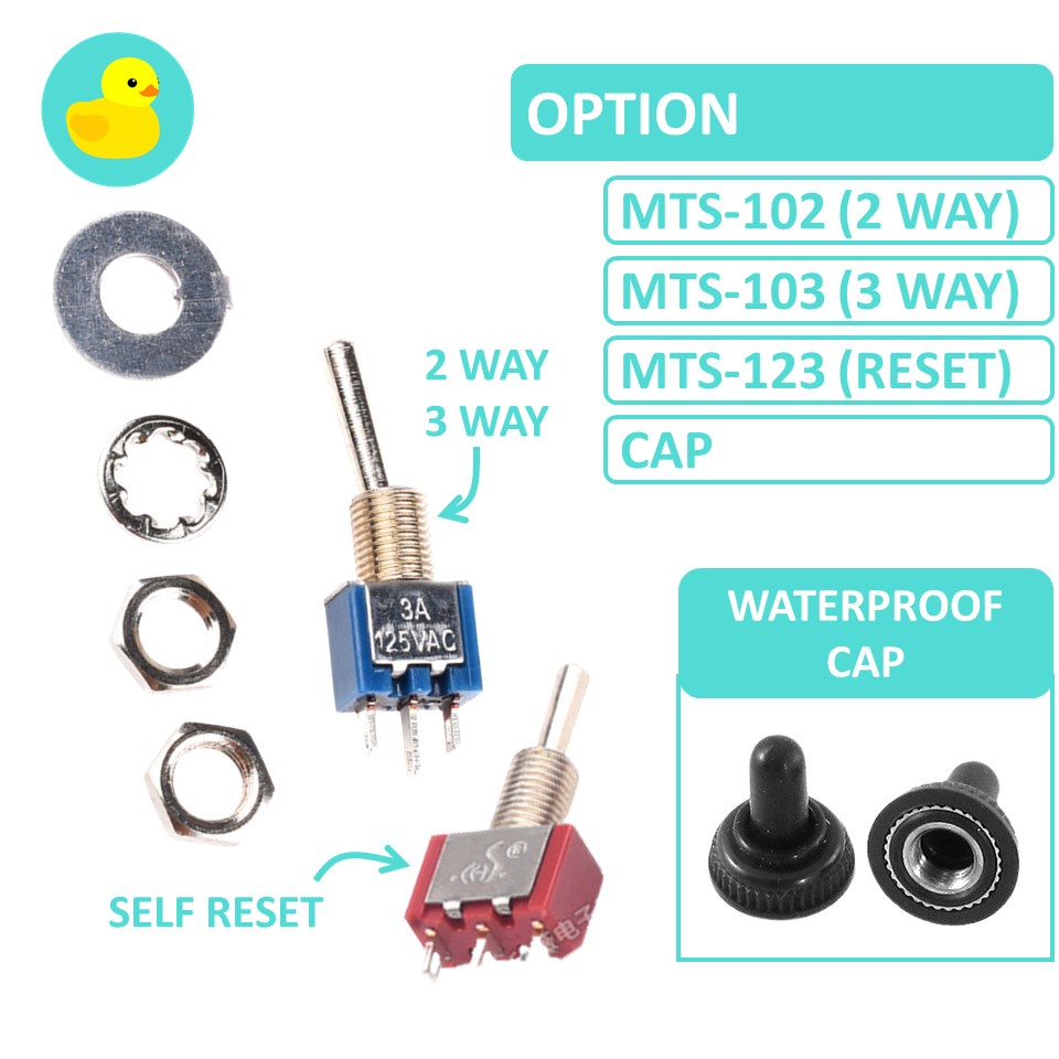 MTS-102 / MTS-103 / MTS-123 Toggle Switch 2 / 3 วิธี