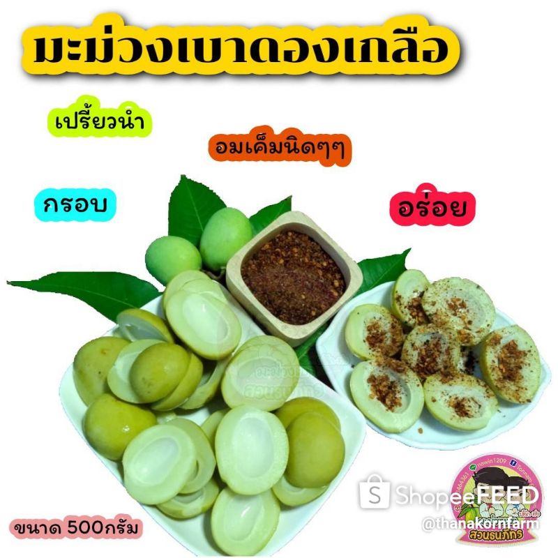 ขายดีมาก มะม่วงเบาดองเกลือขนาด 500 กรัม พร้อมพริกเกลือ