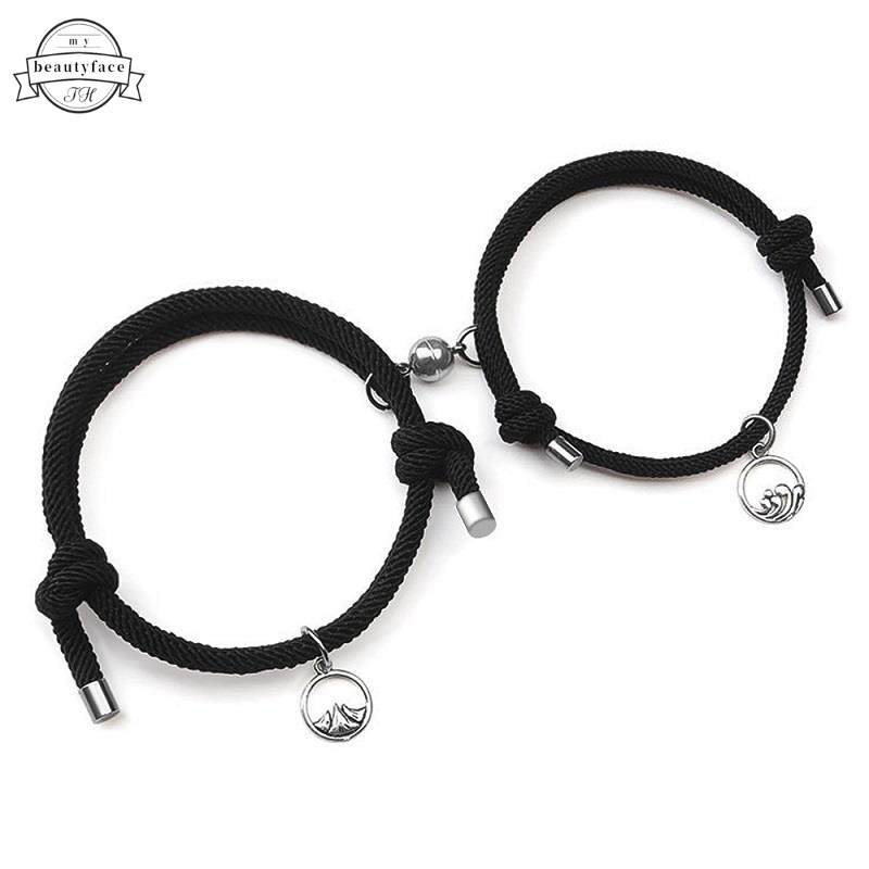 2 Pcs/Set Creative Couple Magnet Attract Bracelets /Mutual Attraction ...