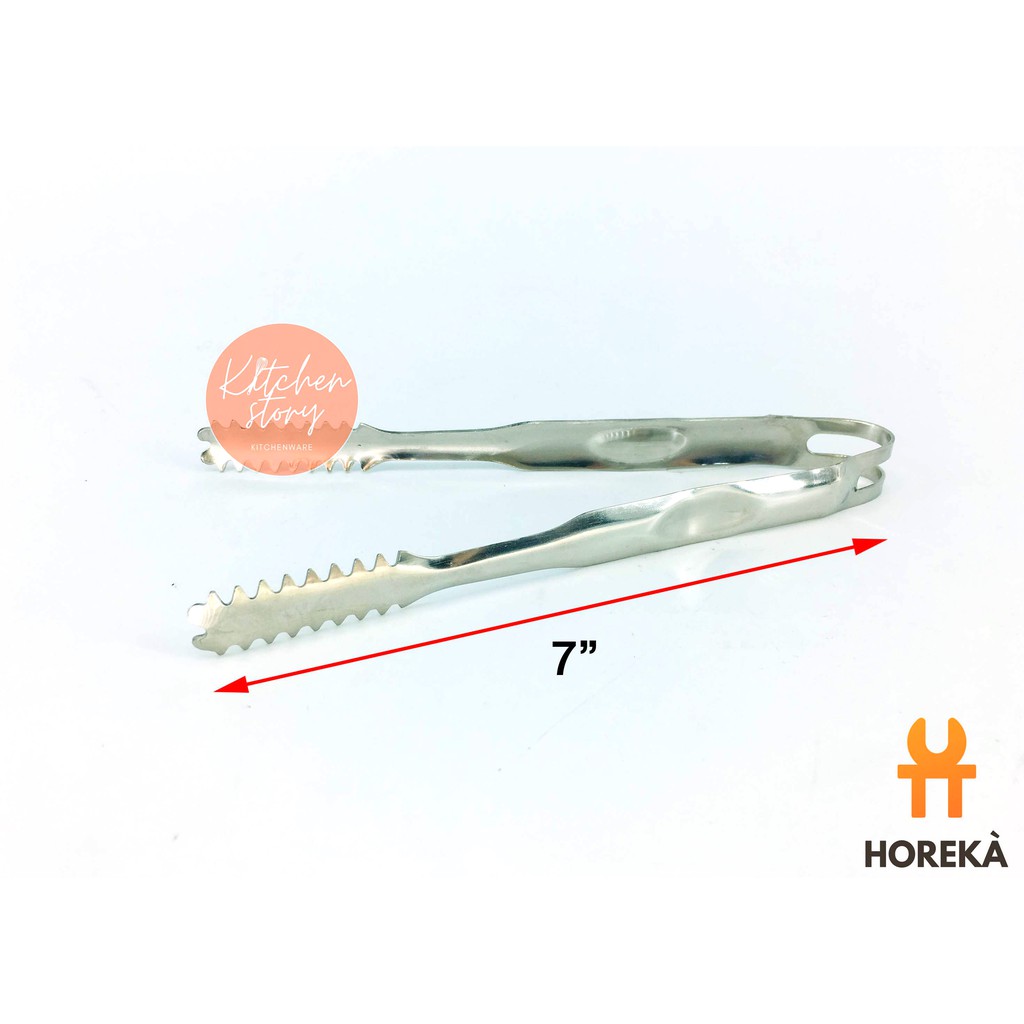 Horeka ที่คีบน้ำแข็ง ปากเข้หนา ที่คีบน้ำแข็ง หยัก แบบยอดนิยม ที่คีบอเนกประสงค์ มี 2 ขนาด(7″, 8″)