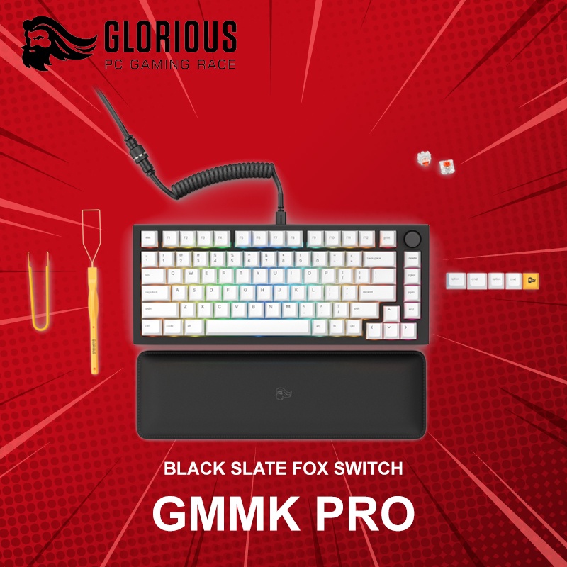 คีย์บอร์ด Glorious GMMK PRO - Black Slate Fox Switch ประกันศูนย์ 2 ปี