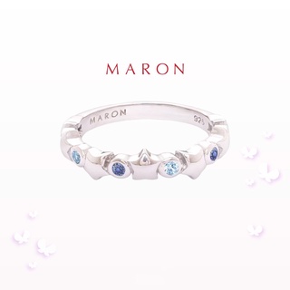 MARON - Mythical Stars Band Ring with Blue Sapphire Blue Topaz แหวนพลอยดาว พลอยไพลิน บลูโทแพซ เงินแท้925