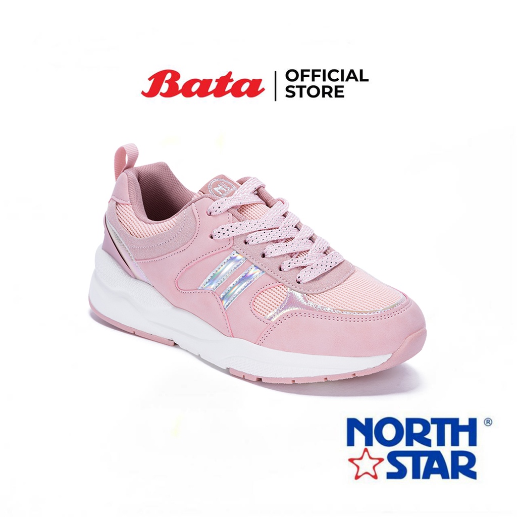 Bata บาจา ยี่ห้อ North Star รองเท้าสนีกเกอร์ รองเท้าผ้าใบ Sneakers ผ้าใบผูกเชือก สำหรับผู้หญิง รุ่น Sandy สีชมพู 5395017