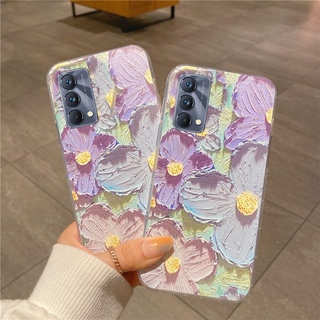 For Realme GT Master Edition C25Y C21Y C21 Realme 8 5G 4G เคส Phone Case Colorful Flowers Vintage Painting Transparent Back Cover Silicone Soft Case Realme GT Master Edition เคสโทรศัพท