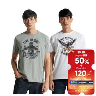 Mc Jeans เสื้อยืดแขนสั้นผู้ชาย MC BIKER เสื้อยืด เสื้อแขนสั้น เสื้อคอกลม 2 รุ่น ผ้านุ่ม ระบายอากาศได้ดี MTTZ5, MTTZ499