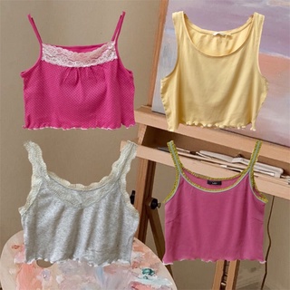 ✨ tank top เสื้อครอปวินเทจ พร้อมส่ง🌈 (Pastel)