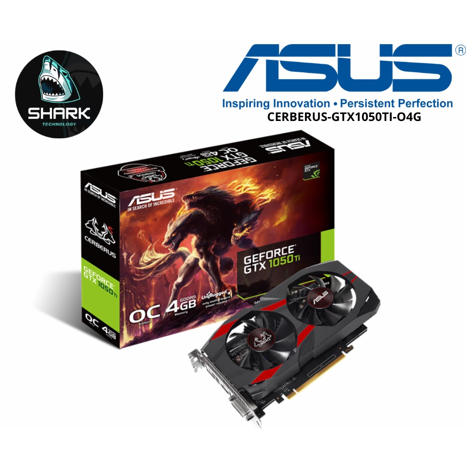 VGA (การ์ดแสดงผล) ASUS CERBERUS GTX1050TI O4G #การ์ดจอ