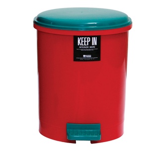 ถังขยะมีฝาปิด (10 ลิตร) สีแดง สแตนดาร์ด RW9084 ถังขยะ Waste Bin with Lid (10 Liters) Red Standard RW9084