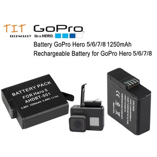 แบตเตอรี่ กล้อง AHDBT-501 / 601 / 701 / 801 GoPro Hero 5/6/7 1250mAh Rechargeable Battery for GoPro Hero 5/6/7/8