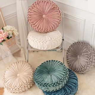 เบาะรองนั่งโซฟา ผ้ากํามะหยี่ ทรงกลม ขนาด 35x35 ซม. 12 สี