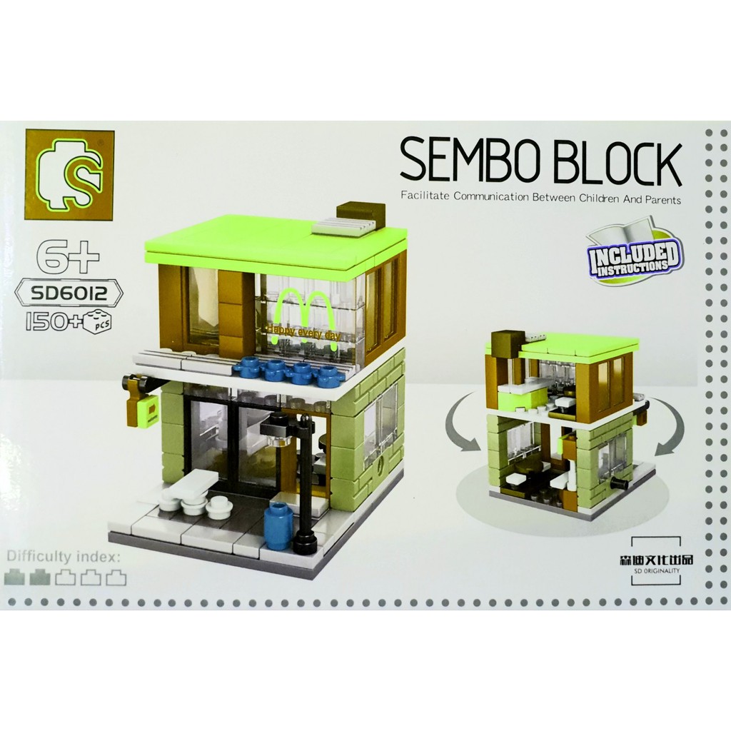 ตัวต่อ SEMBO BLOCK (150 ชิ้น) : TheToyStore ร้านค้า อาหาร Macdonal แมคโดนัล  ของเล่น ของสะสม สร้างเมืองจิ๋ว เลโก้ Lego S