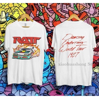 GILDAN 【Street Fashions】เสื้อยืดผ้าฝ้าย 100% พิมพ์ลาย Ratt 80S Dancing Undercover World Tour 1987 สําหรับผู้ชาย ไซซ์ S-3