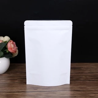 ถุงคราฟท์สีขาว ถุงคราฟท์ ถุงบรรจุภัณฑ์ มีหน้าต่างใส ตั้งได้ (50 ใบ) มีหลายขนาด พร้อมส่งในไทย
