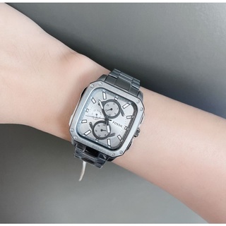 นาฬิกา FOSSIL Multifunction Silver -Toneทรงสี่เหลี่ยม สีเทา เท่ห์มาก