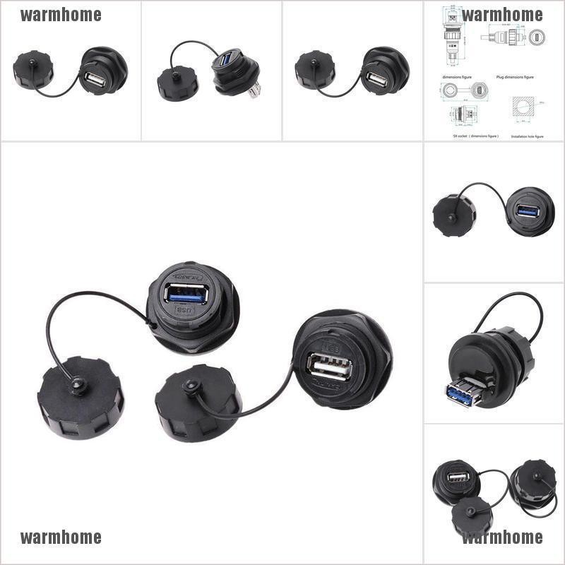 {warmhome} อะแดปเตอร์ซ็อกเก็ต USB ตัวเมีย 3.0 กันน้ํา IP68