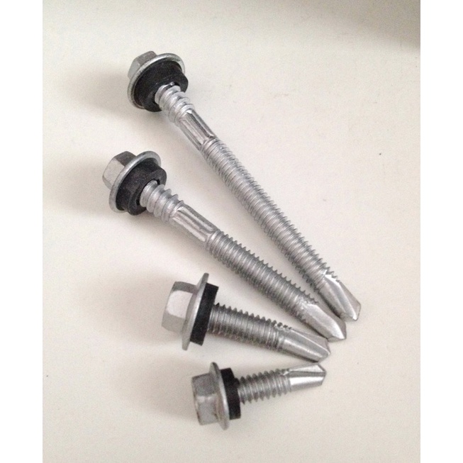 สกรูเมทัลชีท สกรูยิงหลังคาเมทัลชีท ราสเปอร์ RuspertClass3 100ตัว แหวนยางEPDM #12 ยาว19,25,50,55 มม.